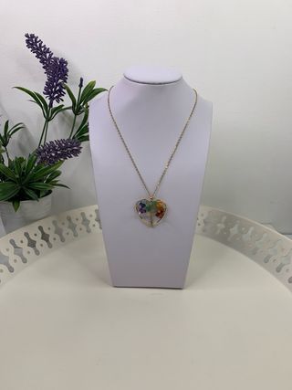 Collar árbol vida multicolor acero