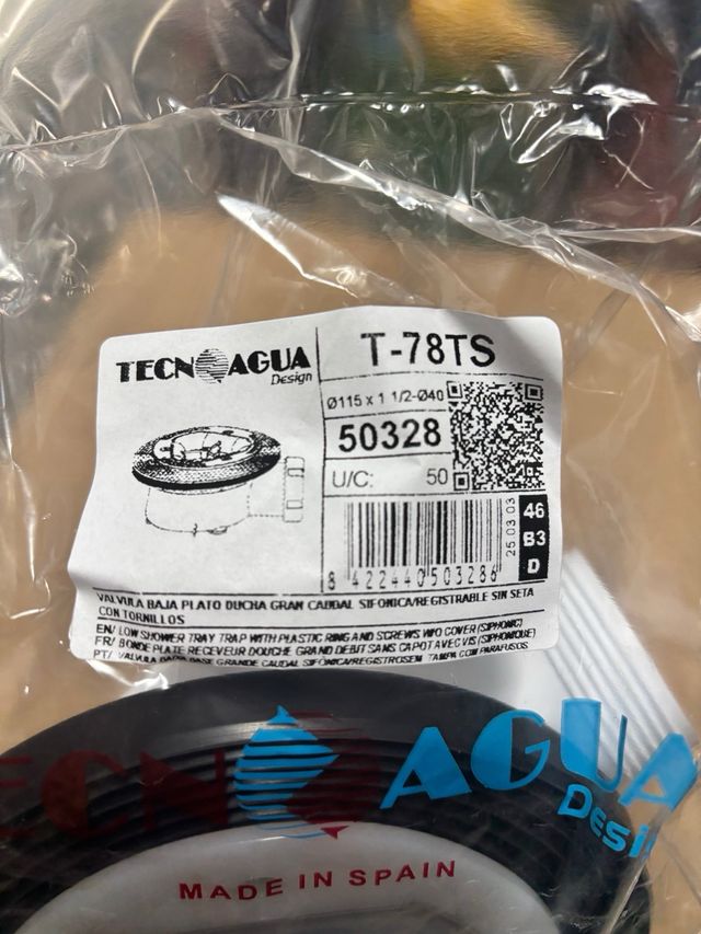 Lote de valvulas de ducha TECNAQUA