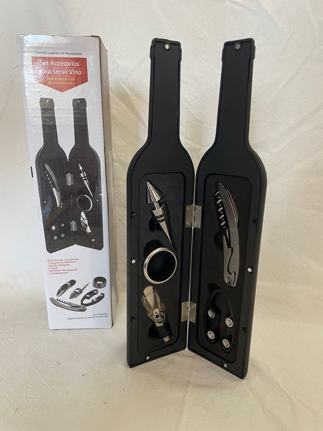 Set de accesorios para vino – Caja botella (nuevo)
