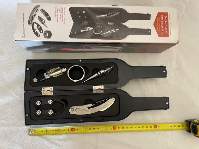 Set de accesorios para vino – Caja botella (nuevo)
