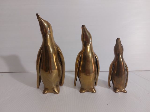 3 Pingüinos Bronce - Decoración