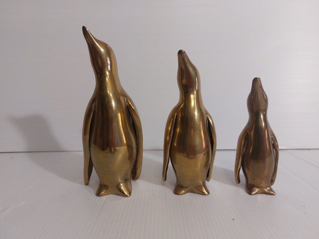3 Pingüinos Bronce - Decoración
