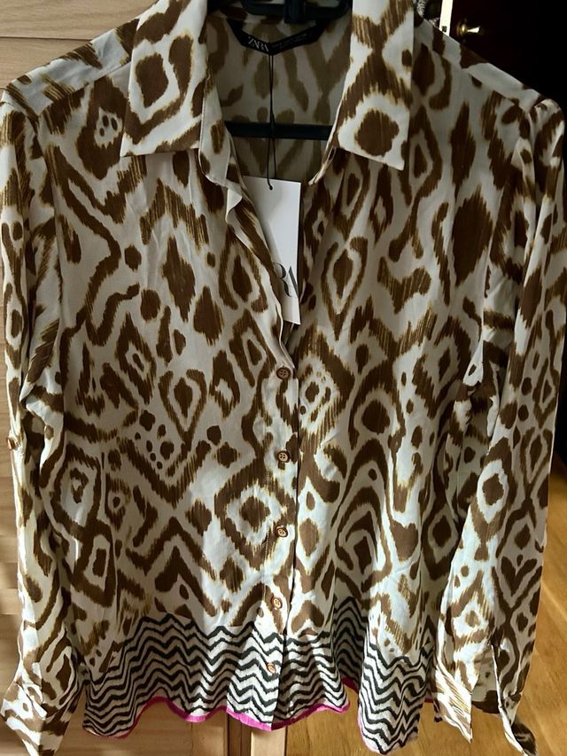 Camisa Zara étnica - talla S