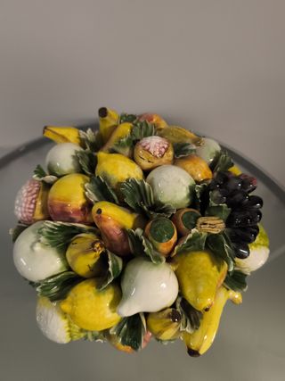 Cesta Frutas Porcelana Capodimonte