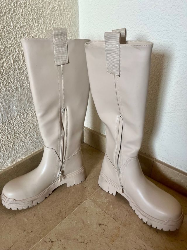 Botas altas beige emmshu