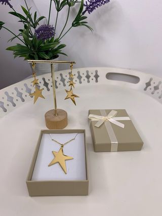 Pendientes de acero inoxidable con estrellas