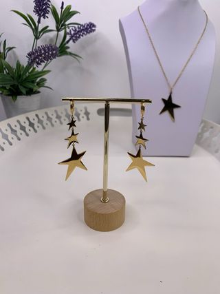 Pendientes de acero inoxidable con estrellas