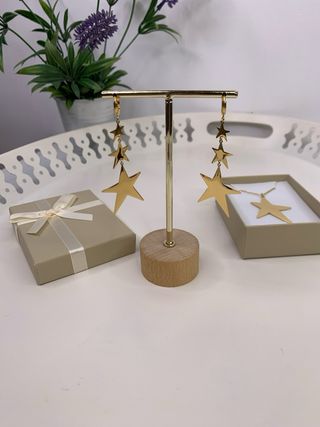 Pendientes de acero inoxidable con estrellas