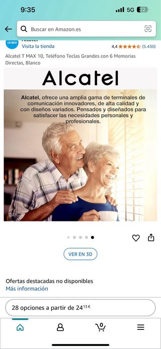 Teléfono Alcatel T MAX 10 blanco - teclas grandes