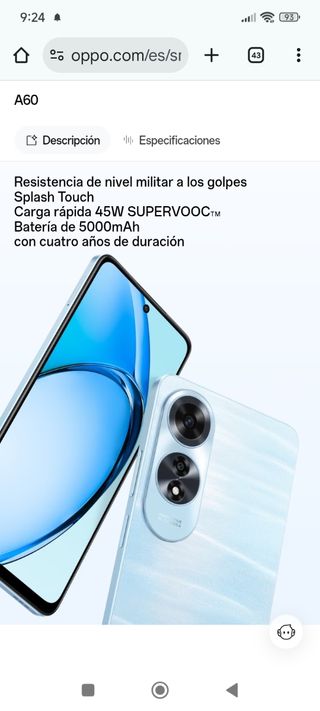 Móvil OPPOA60 5G (128GB) - Negro/Rojo