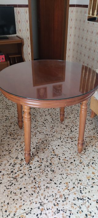 Mesa camilla redonda extensible 90cm - madera