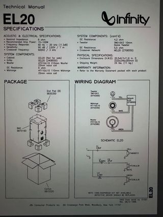 Altavoces Infinity EL20 - negros
