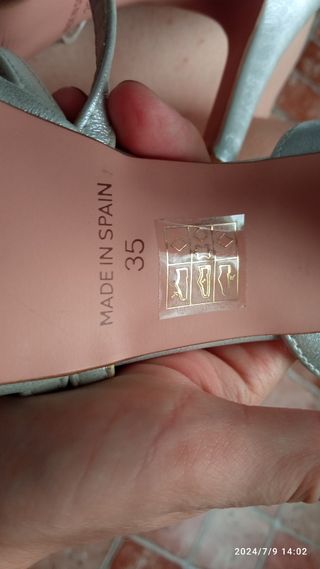 Sandalias tacón plata 35
