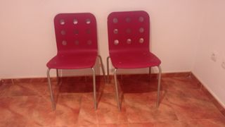 2 Sillas Ikea rojas