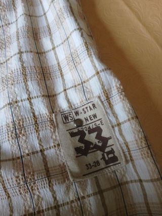 Camicia Uomo Smanicata Beige/Bianco