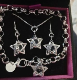 Conjunto estrellas plata ley 925