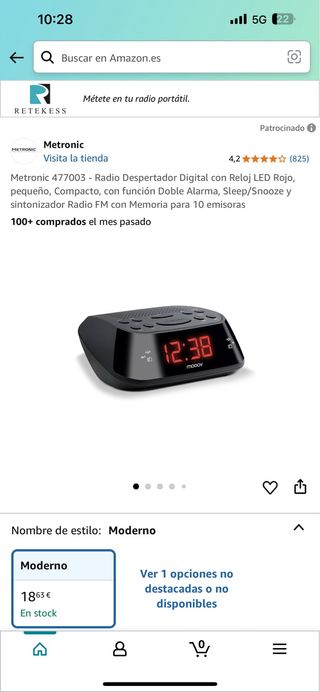 Radio despertador Metronic 477003