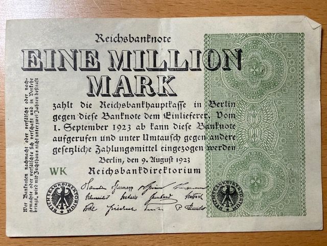 4 billetes de marcos alemanes República de Weimar
