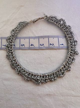 Aros ganchillo plata - Pendientes