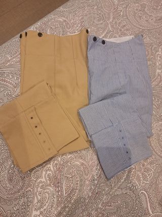 Pantalónes Flamenco - Azul & Beige