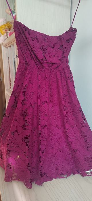 Vestido Zara Basic morado - Talla M