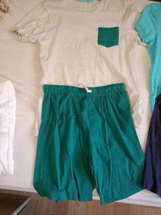 1 Pijama verano hombre verde o 1 pijama turquesa