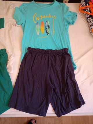 1 Pijama verano hombre verde o 1 pijama turquesa