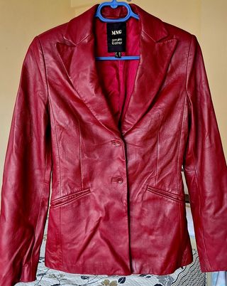 Chaqueta Mango piel roja 