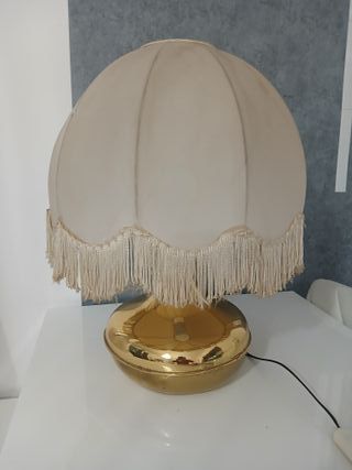 Lampada Tavolo Vintage Ottone Beige
