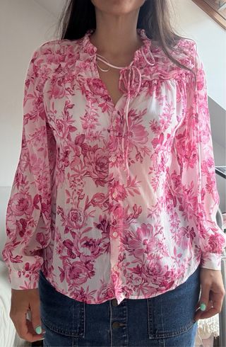 Blusa Zara rosa floral