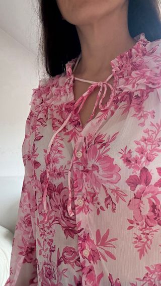 Blusa Zara rosa floral