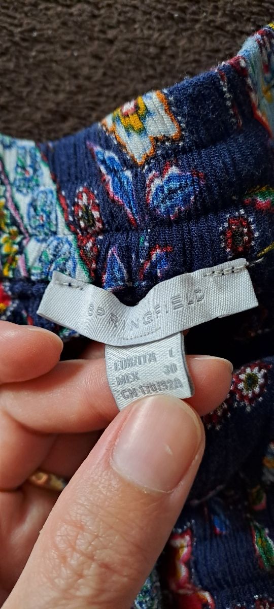 Falda midi estampada azul