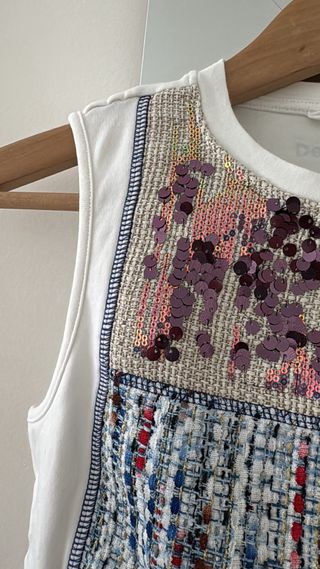 Top Desigual blanco multicolor