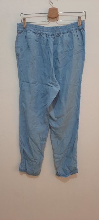 Pantalones azules de algodón