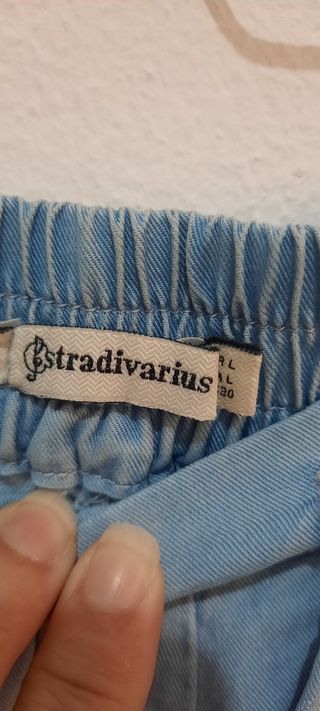 Pantalones azules de algodón