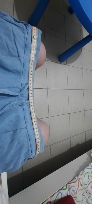 Pantalones azules de algodón