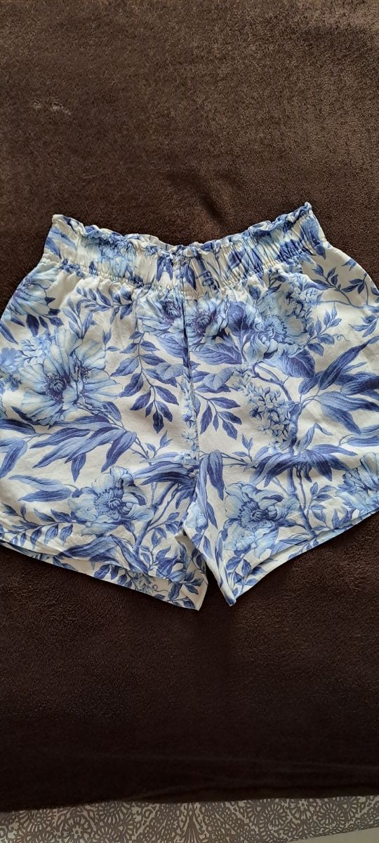 Shorts lino azul y blanco