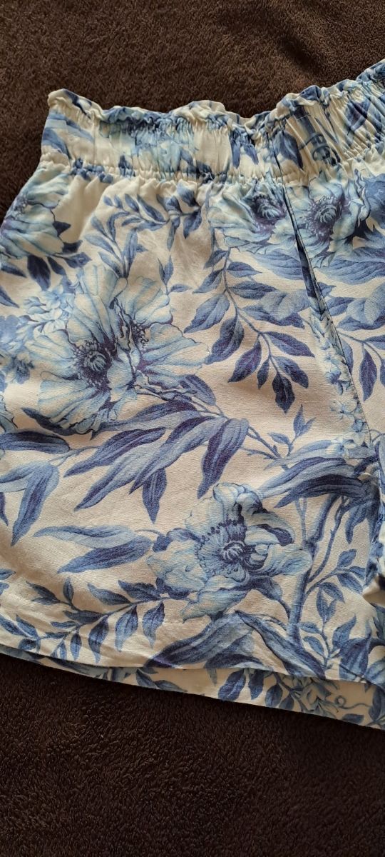 Shorts lino azul y blanco