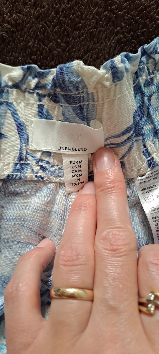 Shorts lino azul y blanco