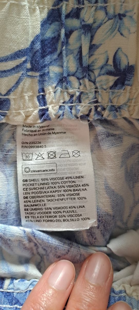 Shorts lino azul y blanco