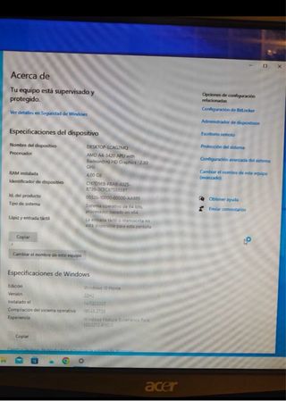 Ordenador Acer sobremesa