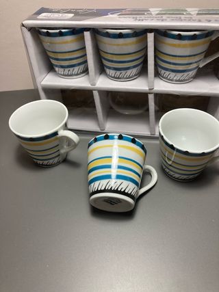 Set 6 Tazzine Porcellana Decorata