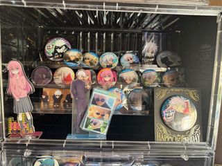 Lote de Chapas y Figuras Acrílicas mas 2 Vitrinas