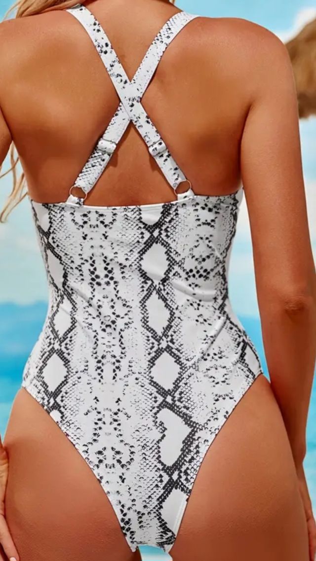 Costume intero a stampa serpente Tg M