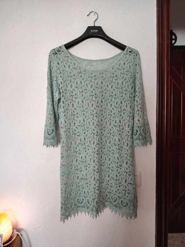 Vestido encaje celeste Kiabi