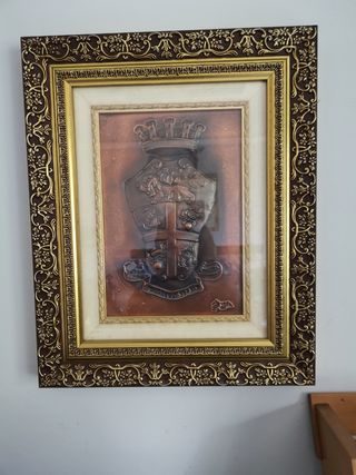 Quadro metallo battuto cornice legno