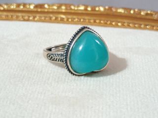 Anillo plata corazón Amazonita