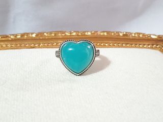 Anillo plata corazón Amazonita