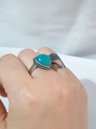 Anillo plata corazón Amazonita