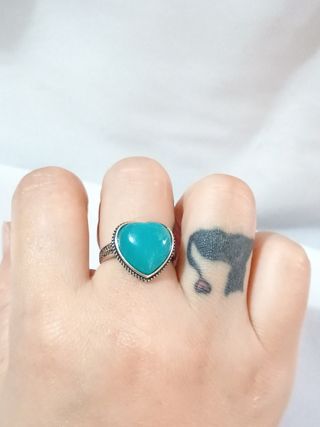 Anillo plata corazón Amazonita